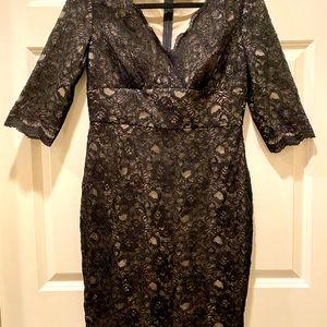 Adrianna Papell Black Lace Party Dress